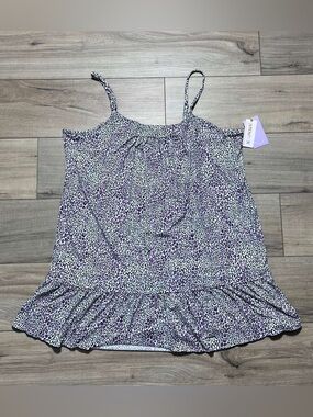 Joyspun Womens Tier Hem Cheetah Print Chemise Size XL (16-18) White Purple Black